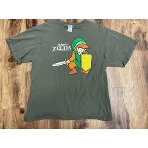 Vintage 2003 Nintendo The Legend of Zelda Link Green Shirt Size Men's Large